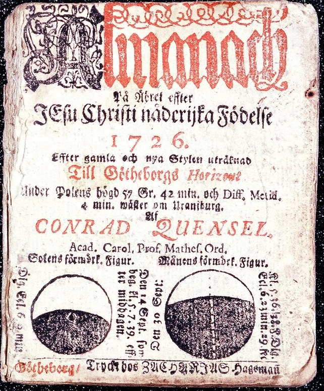 Peter Elfströms almenacka 1726